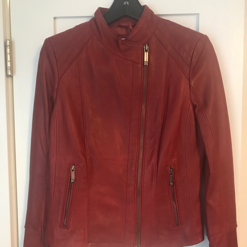 Brand new - Michael Kors red leather jacket